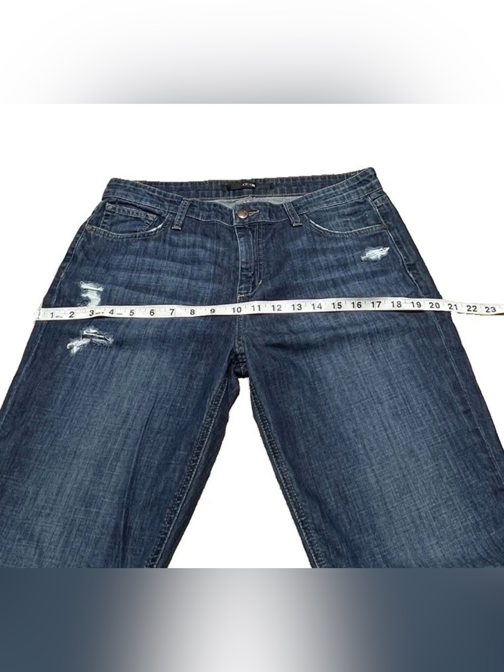 Joe's Jeans Mid Rise Boyfriend Destructed Cotton Dark Blue Denim Women’s Size 29 - Picture 6 of 11